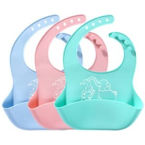 Babero de Silicona para Bebé con Bolsillo Recolector