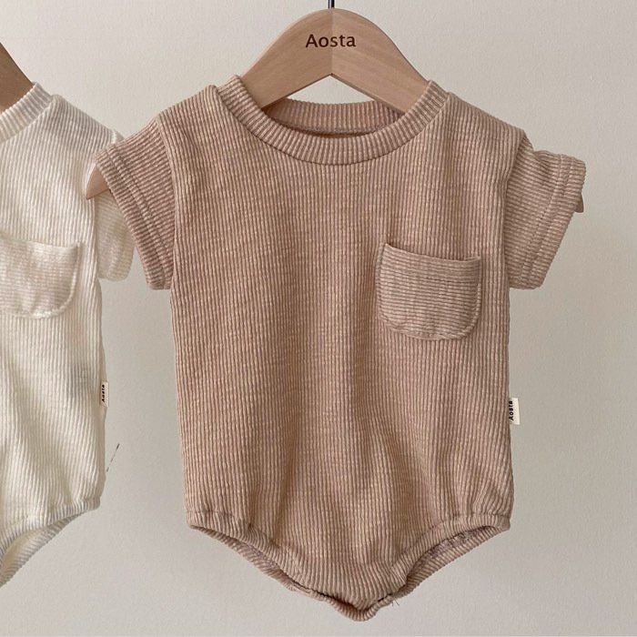 Conjunto de Verano para Bebé – Body de Manga Corta y Pantalón Corto Casual