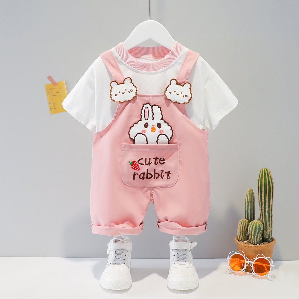 Conjunto de Verano para Bebé – Camiseta de Manga Corta y Peto con Estampado de Dibujos - Imagen 5