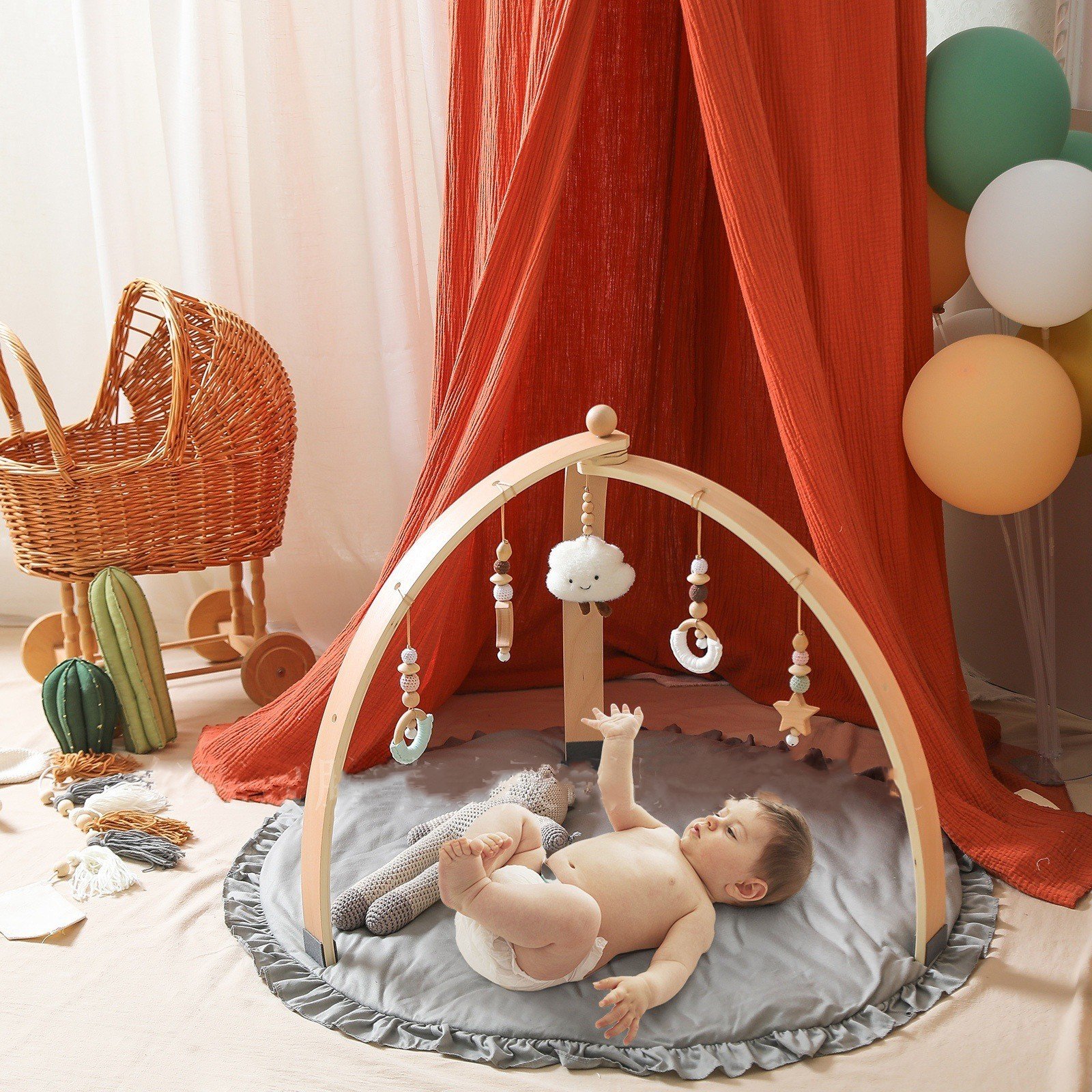 Gimnasio de Actividades de Madera para Bebé – Estimulación Temprana Montessori - Imagen 7