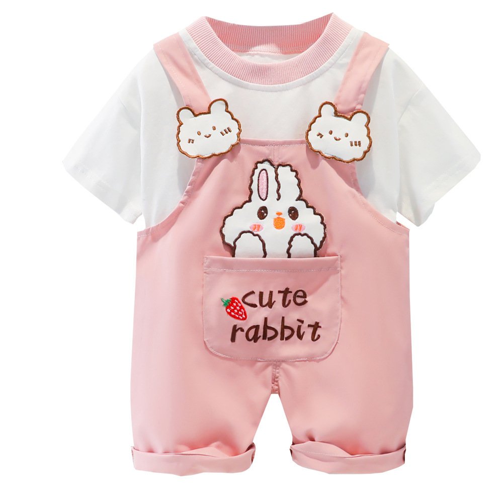 Conjunto de Verano para Bebé – Camiseta de Manga Corta y Peto con Estampado de Dibujos - Imagen 4