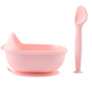 Set de Alimentación de Silicona para Bebé – Plato con Ventosa y Cuchara