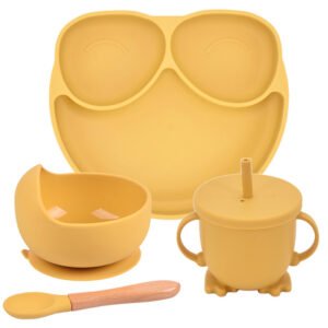 Plato de Silicona con Ventosa para Bebé – Dividido para una Alimentación Más Práctica