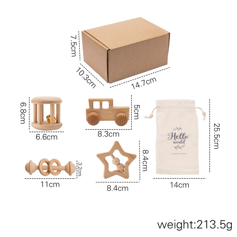 Set de Sonajeros Montessori para Bebé – Juguetes Sensoriales para Cochecito y Primeras Etapas - Imagen 2