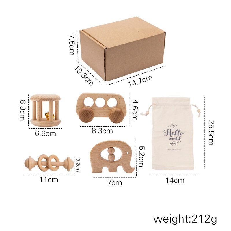 Set de Sonajeros Montessori para Bebé – Juguetes Sensoriales para Cochecito y Primeras Etapas - Imagen 3